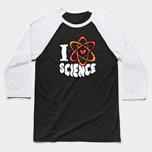 I Heart Science // I Love Science // Atom Symbol Baseball T-Shirt